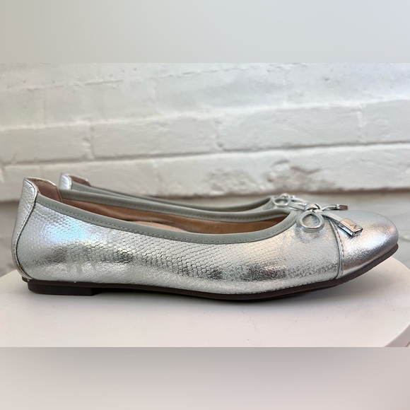 Vionic Shoes - Vionic Minna Ballet Flats Silver Snakeskin Embossed Leather Ergonomic Shoes NWOT